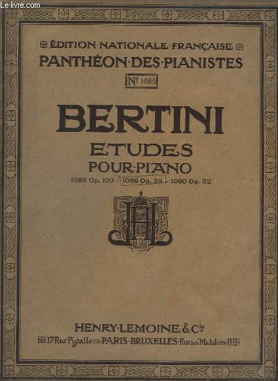 ETUDES POUR PIANO - N1089 OP.29 - 25 ETUDES INTRODUCTION A CELLES DE CRAMER.