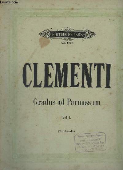 GRADUS AD PARNASSUM - VOL. 1 - TEXTES ALLEMAND / ANGLAIS / FRANCAIS.- N147-A.
