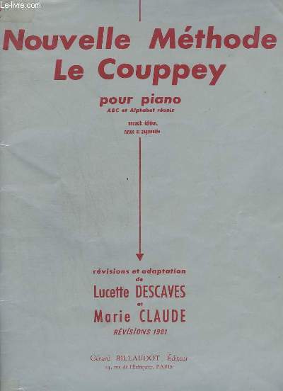 NOUELLE METHODE LE COUPPEY POUR PIANO - ABC ET ALPHABET REUNIS.