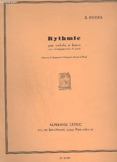 RYTHMIC POUR TIMBALES ET BATTERIE AVEC ACCOMPAGNEMENT DE PIANO.