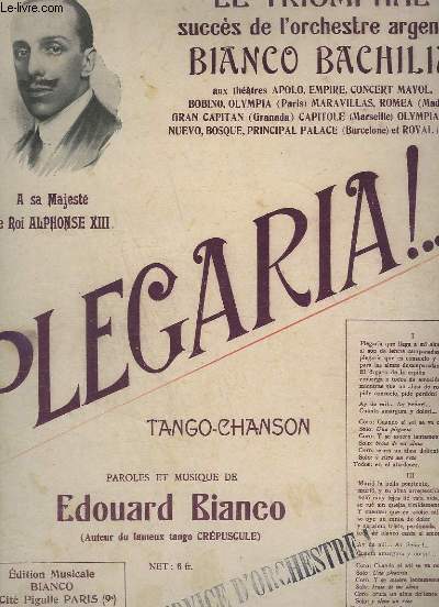 PLEGARIA ! - TANGO / CHANSON - PIANO.