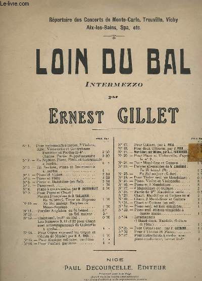 LOIN DU BAL - INTERMEZZO POUR PIANO.