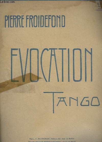 EVOCATION - TANGO POUR PIANO.