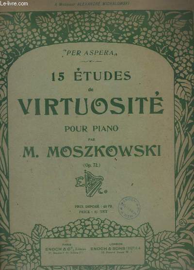 15 ETUDES DE VIRTUOSITE POUR PIANO - OP.72.