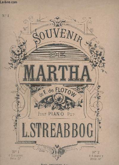 SOUVENIR DE MARTHA - N1 : POUR PIANO A 2 MAINS.