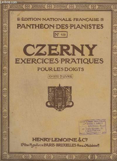 EXERCICES PRATIQUES POUR LES DOIGTS - OP.802 - 2 LIVRE - N930.