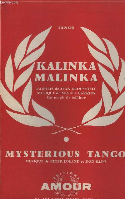 KALINKA-MALINKA + MYSTERIOUS TANGO - CONTREBASSE / GUITARE + PIANO + VIOLON A + VIOLON B + ACCORDEON / CHANT + BANDONEON A + BANDONEON B.