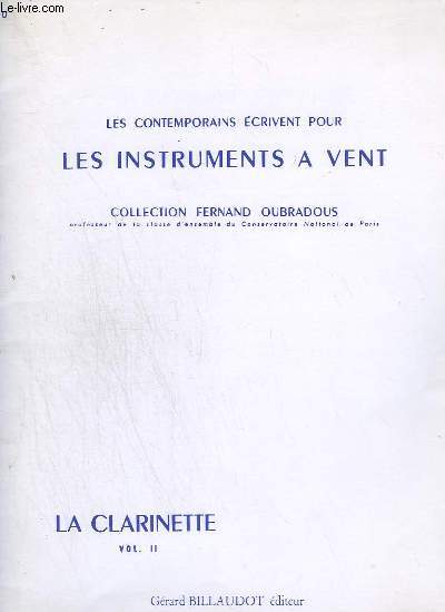 LES INSTRUMENTS A VENT - LA CLARINETTE - VOLUME 2 - LE LAPIN JAUNE + UNE FAUSSE GAVOTTE + CAPRICE + NARBADAH + ESPIEGLERIE + MEDITATION - OEUVRES POUR CLARINETTE EN SI BEMOL ET PIANO - COLLECTION FERNAND OUBRADOUS.