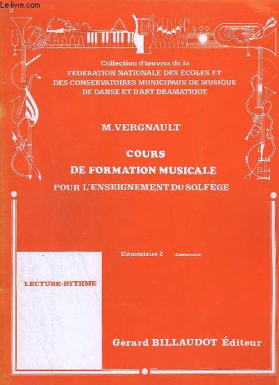 COURS DE FORMATION MUSICALE POUR L'ENSEIGNEMENT DU SOLFEGE - ELEMENTAIRE 2.