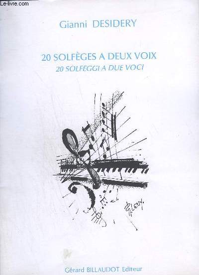 20 SOLFEGES A DEUX VOIX / 20 SOLFEGGI A DUE VOCI - TEXTE FRANCAIS / ITALIEN.