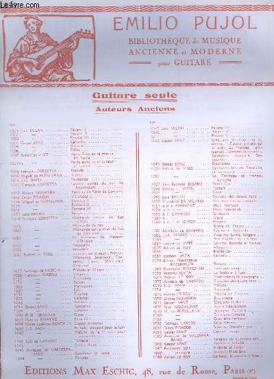 BIBLIOTHEQUE DE MUSIQUE ANCIENNE ET MODERNE POUR GUITARE - N1077 : 5 AIRS DE DANSE : RUJERO + PARADETAS + MATACHIN + ZARABANDA + ESPANOLETA - GUITARE SEULE.