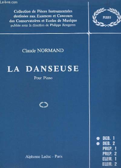 LA DANSEUSE - POUR PIANO - DEB.1 + DEB.2.