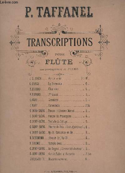 TRANSCRIPTION POUR FLUTE : PRELUDE DU DELUGE - OP.45.