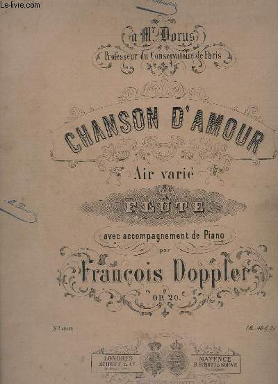 CHANSON D'AMOUR - AIR VARIE POUR LA FLUTE AVEC ACCOMPAGNEMENT DE PIANO.