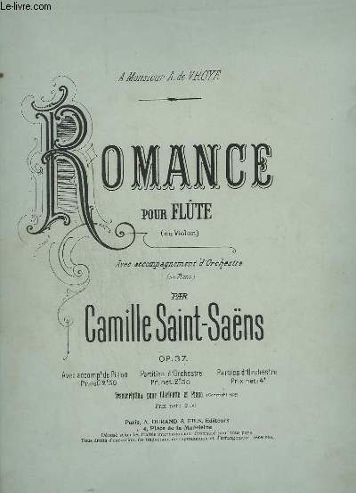 ROMANCE - PIANO + FLUTE + VIOLON - OP.37.