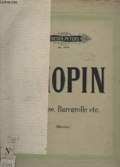 BERCEUSE + BARCAROLLE + BOLERO + TARANTELLE + ALLEDRO DE CONCERT - N1910.