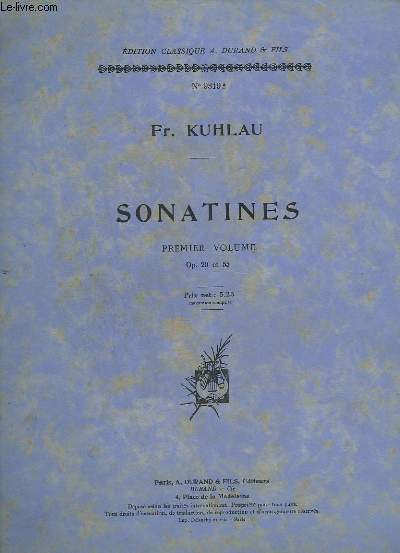 SONATINES - PREMIER VOLUME : OP.20 ET 55.- N9319-A - 9 SONATINES POUR PIANO.