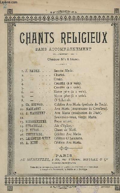 CHANTS RELIGIEUX - N2 : LA CHARITE - CHANT.