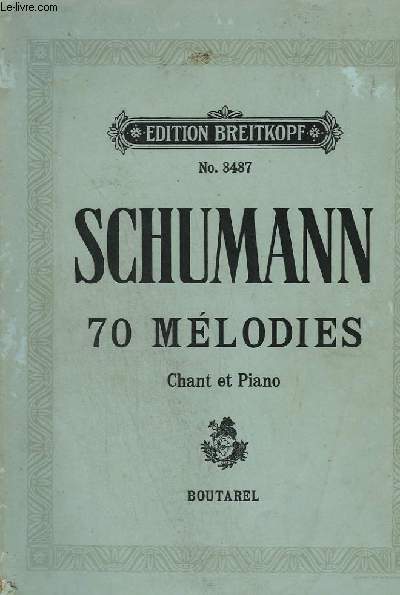 70 MELODIES - CHANT ET PIANO - N3487.