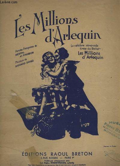 LES MILLIONS D'ARLEQUIN - POUR PIANO.