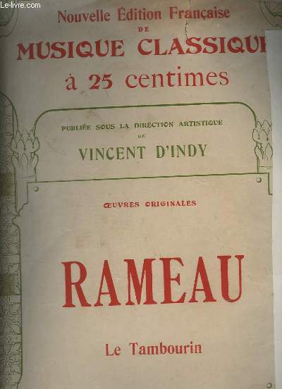 LE TAMBOURIN - N16 DES NOUVELLES EDITION FRANCAISE DE MUSIQUE CLASSIQUE.