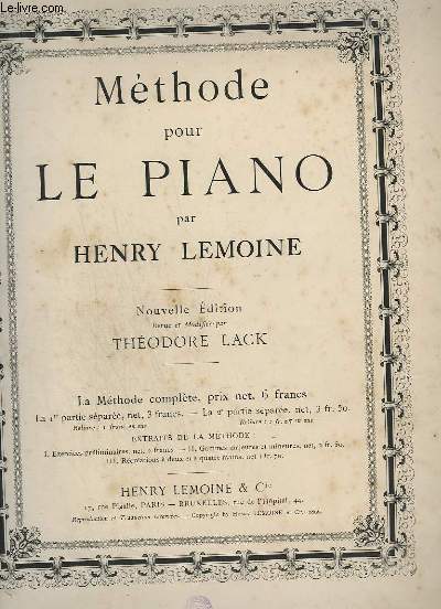 METHODE POUR LE PIANO - NOUVELLE EDITION - PARTIE 1 + PARTIE 2.