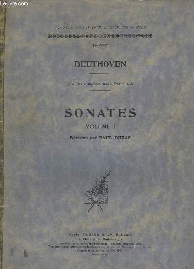 SONATES - VOLUME 1 - OEUVRES COMPLETES POUR PIANO SEUL.