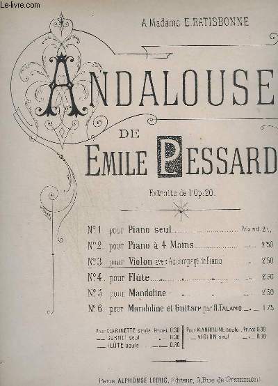 ANDALOUSE - N 3 : POUR VIOLON AVEC ACCOMPAGNEMENT DE PIANO.