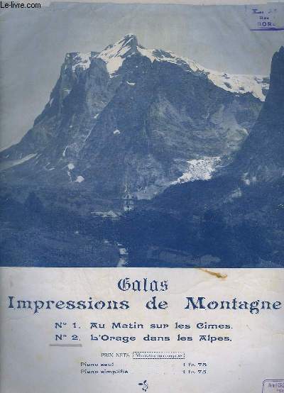 IMPRESSIONS DE MONTAGNE - N2 : L'ORAGE DANS LES ALPES - PIANO.