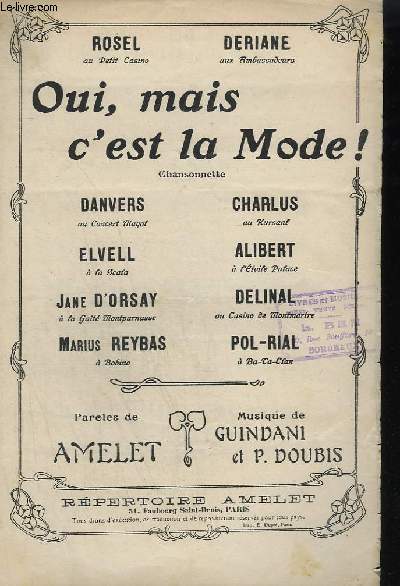 OUI, MAIS... C'EST LA MODE ! - CHANT.
