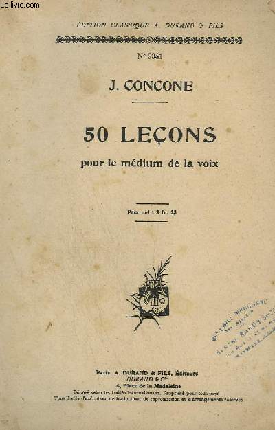 50 LECONS POUR LE MEDIUM DE LA VOIX - PIANO + CHANT.