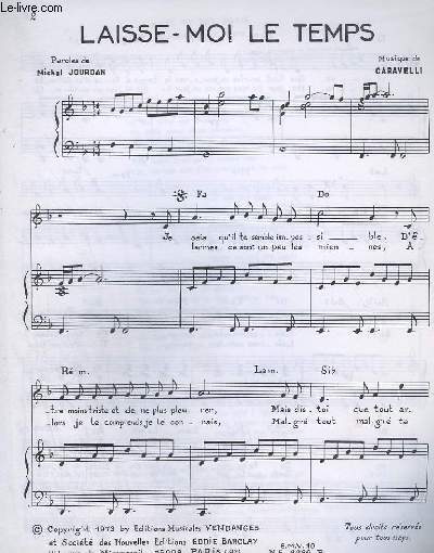 LAISSE MOI LE TEMPS - PIANO + CHANT.
