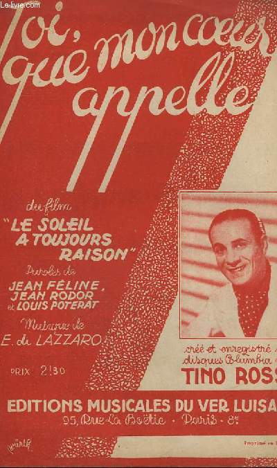 TOI, QUE MON COEUR APPELLE - CHANT.