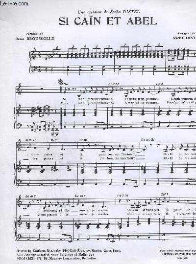 SI CAIN ET ABEL - PIANO + CHANT.