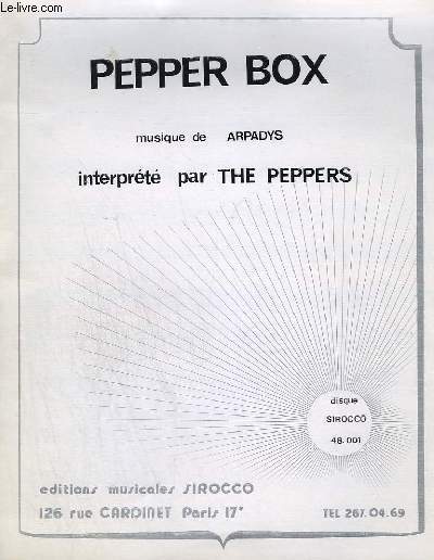 PEPPER BOX - PIANO / ORGUE + GUITARE D'ACCOMPAGNEMENT + MELODIE EN UT + GUITARE BASSE.