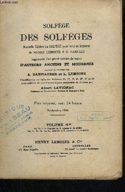 SOLFEGE DES SOLFEGES - VOLUME 4 A.