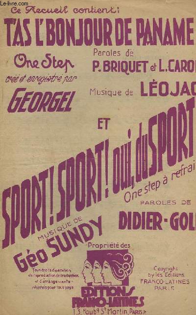 SPORT ! SPORT ! OUI DU SPORT ! - CHANT.