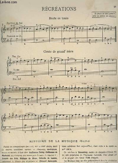 RECREATIONS + EXERCICES ETUDES : PETITE VALSE / AU CLAIR DE LA LUNE + ETUDE DU POINT.