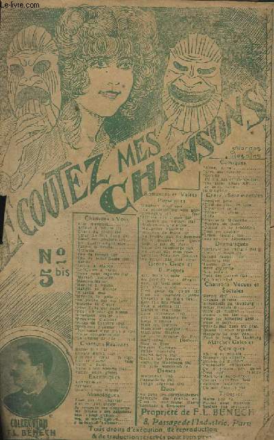ECOUTEZ MES CHANSONS - N5 BIS : LE JEUNE HOMME DU PARC MONCEAU + LA JOLIE SOMNANBULE + COEUR DE LILAS - CHANT.