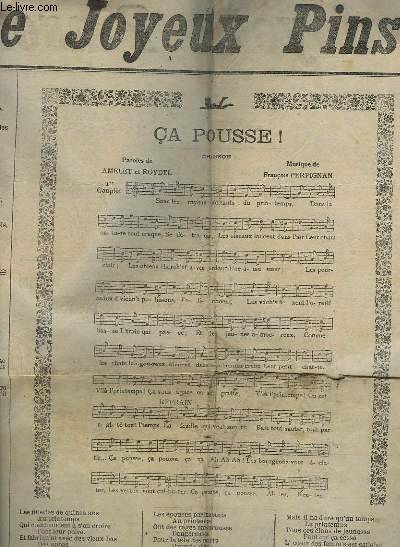 LE JOYEUX PINSON : SI L'ON SAVAIT + L'AMOUR MALIN + CA POUSSE + LES BEAUX YEUX DE MA VOISINE + MENDIANT D'AMOUR + AU SON DES CLOCHES + DOUCE PRIERE + L'ACCIDENT DE JEANNETTE + KOUROPATKINE + QUAND L'AMOUR MEURT ! + AMOUR D'AVRIL + AMOURS FRAGILES...
