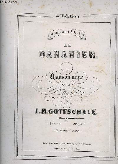 LE BANANIER - CHANSON NEGRE POUR PIANO.