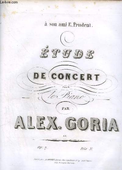 ETUDE DE CONCERT POUR LE PIANO - OP.7.