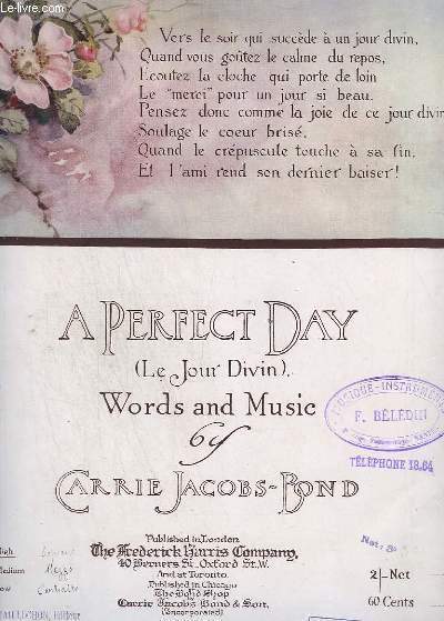 A PERFECT DAY - LE JOUR DIVIN - PIANO + CHANT.