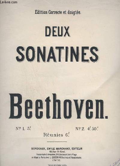 DEUX SONATINES - SONATINE N1 POUR PIANO.