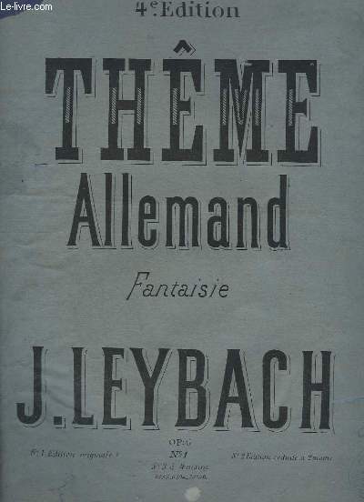 THEME ALLEMAND - FANTAISIE POUR PIANO.