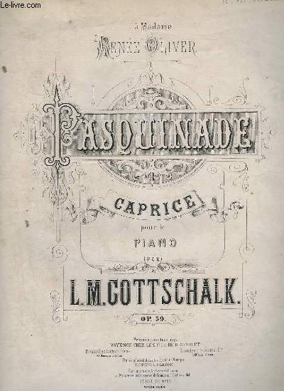 PASQUINADE - CAPRICE POUR PIANO.- OP.59.