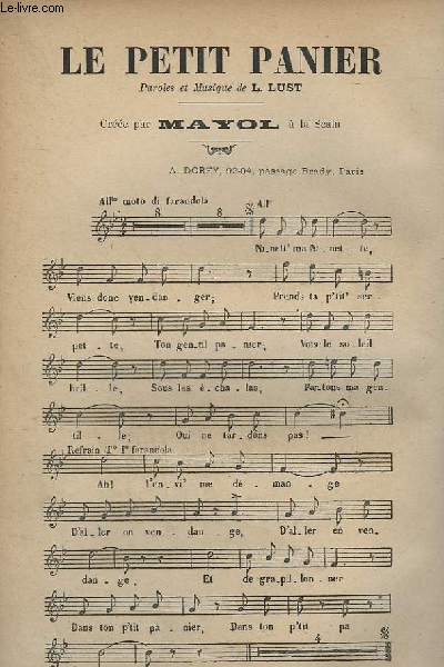LE PETIT PANIER - CHANT.