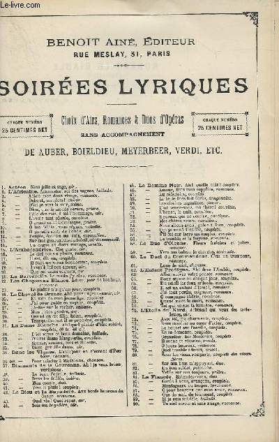 SOIREES LYRIQUES N210 : ROBERT LE DIABLE - CHANT.