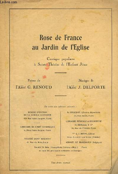 ROSE DE FRANCE AU JARDIN DE L'EGLISE - PIANO.