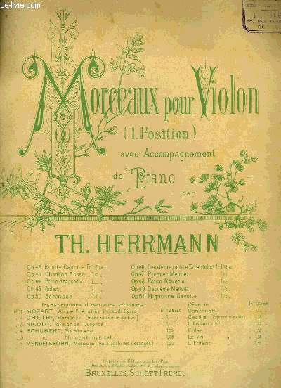 MORCEAUX POUR VIOLON